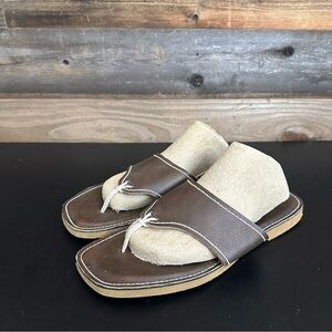 KINO Sandals Brown Leather Hand Made in Key West Flip Flops Men’s 12 Thongs